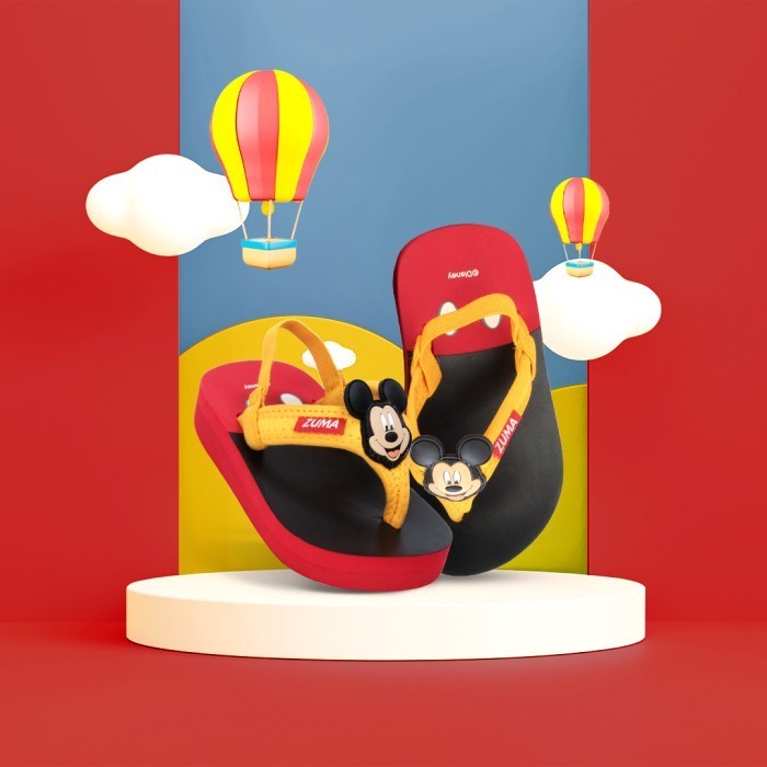 Zuma X Disney Mickey Baby/Sandal Karet Tali Sandal Jepit Bayi