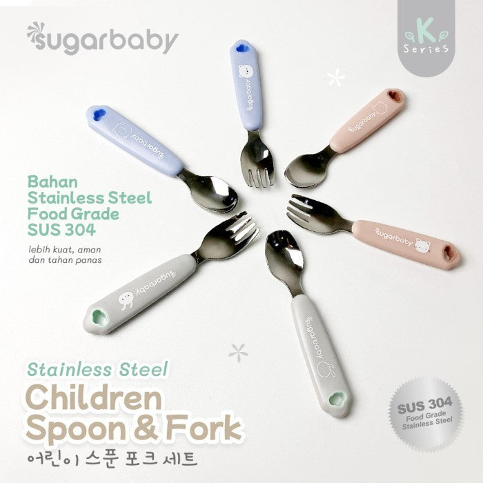 Sugar Baby Stainless Steel Children Spoon & Fork / Sendok Garpu Anak