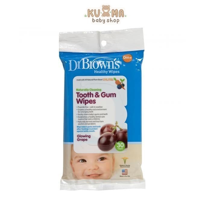 Dr Browns Tooth & Gum 30 wipes / Tissue Basah Dr Brown's Anggur