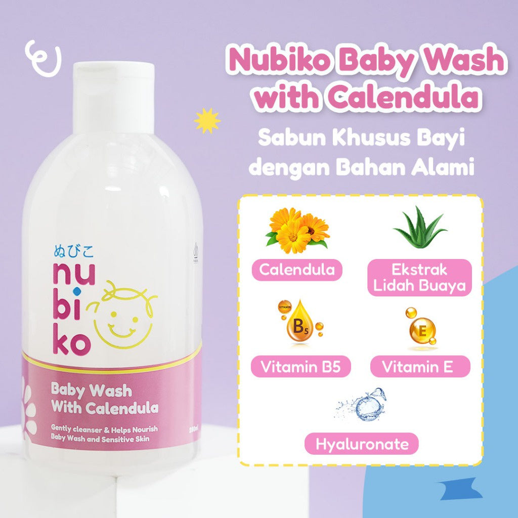 Nubiko Baby Wash | With Calendula | Kulit Sensitif