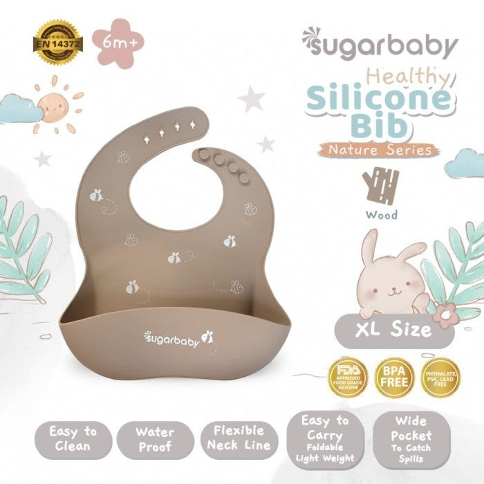 Sugar Baby - Healthy Silicone Bib Nature Series Celemek Slaber Bayi