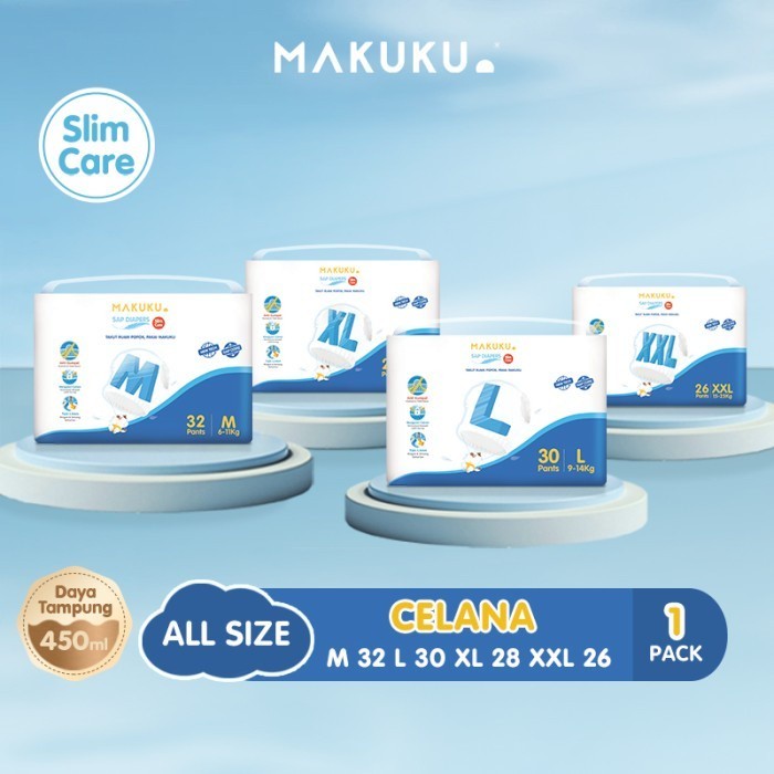 MAKUKU SAP Diapers Slim Care Popok Bayi SAP NB/S/M/L/XL/XXL All Size