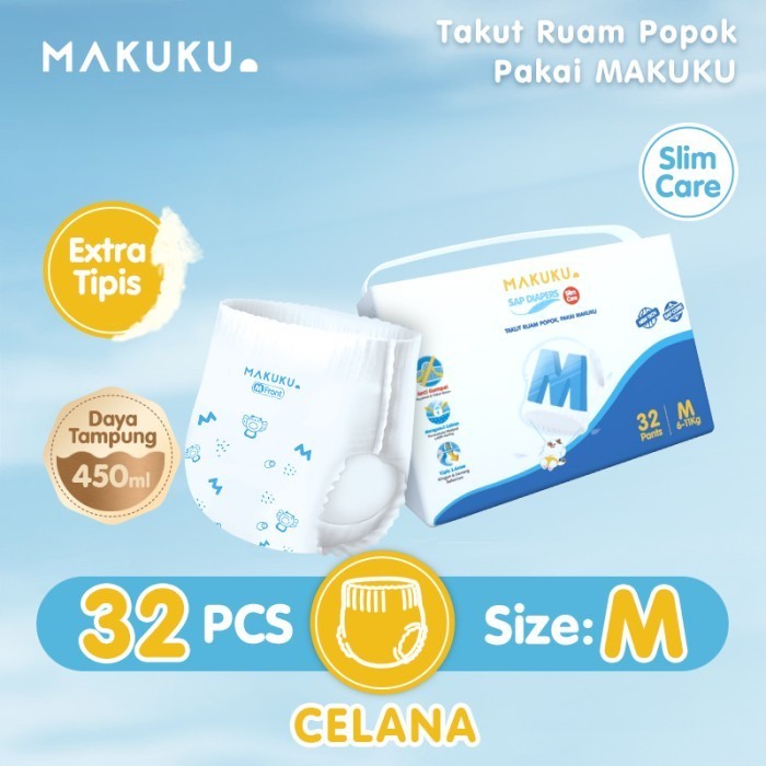 MAKUKU SAP Diapers Slim Care Popok Bayi SAP NB/S/M/L/XL/XXL All Size