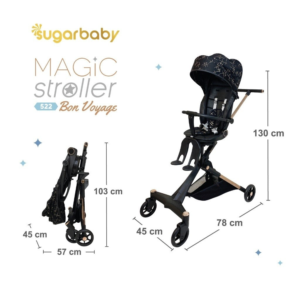 Sugarbaby Sugar Baby Magic Stroller 522 BonVoyage Bon Voyage kereta dorong bayi Modis Tinggi/Stroller 2 Arah/Stroller bayi 0-5 tahun