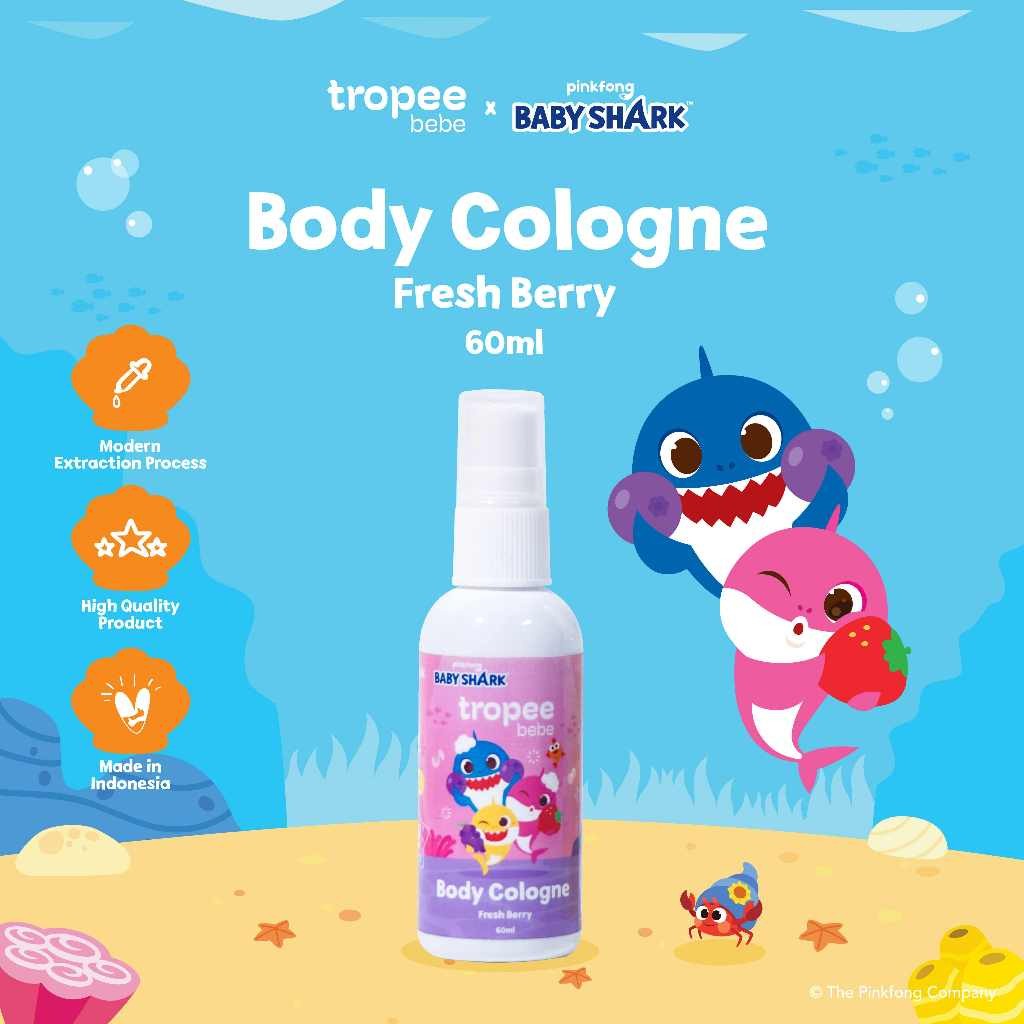 Tropee Bebe x Pinkfong - Body Cologne Parfum Bayi 60ml / Parfum Bayi dan Anak / Minyak Wangi Bayi dan Anak