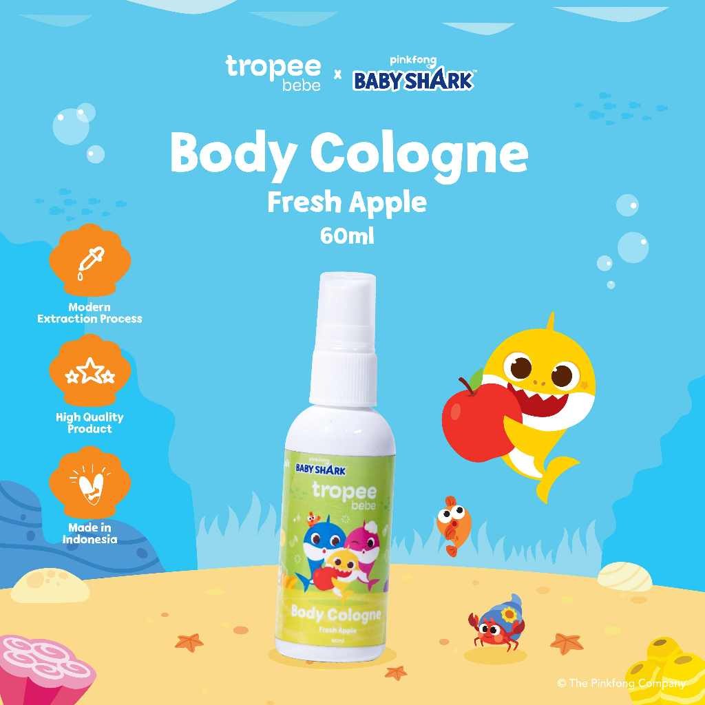 Tropee Bebe x Pinkfong - Body Cologne Parfum Bayi 60ml / Parfum Bayi dan Anak / Minyak Wangi Bayi dan Anak
