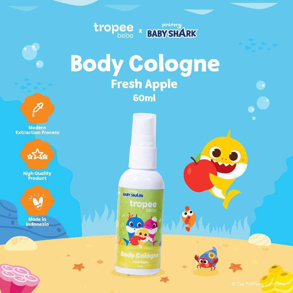 Tropee Bebe x Pinkfong - Body Cologne Parfum Bayi 60ml / Parfum Bayi dan Anak / Minyak Wangi Bayi dan Anak