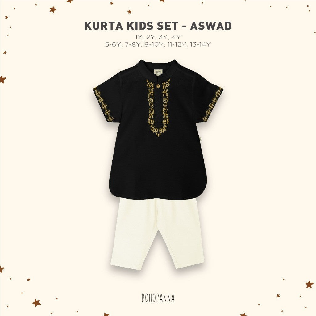 BOHOPANNA - RAYA COLLECTION 2025 - KURTA KIDS SET - Setelan Baju Bayi - Baju Muslim - Baju Raya
