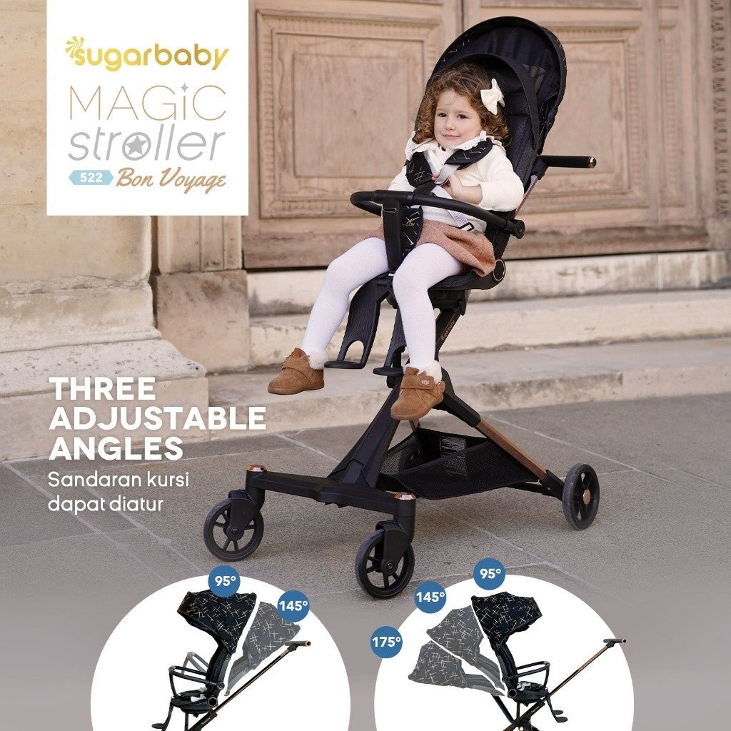 Sugarbaby Sugar Baby Magic Stroller 522 BonVoyage Bon Voyage kereta dorong bayi Modis Tinggi/Stroller 2 Arah/Stroller bayi 0-5 tahun