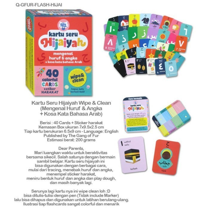 Flash Card Kartu Seru Angka, Alfabet, Bentuk & Buah Sayur Wipe Clean