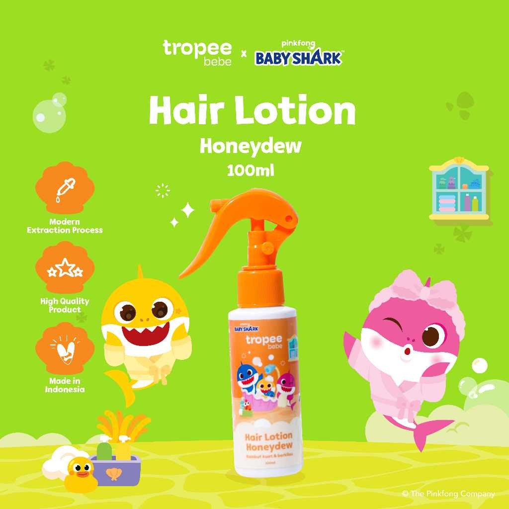 Tropee Bebe x Pinkfong - Lotion Rambut Hair Lotion 100ml / Perawatan Rambut Bayi dan Anak / Anti Kusut / Anti Lepek/ Menyuburkan Rambut