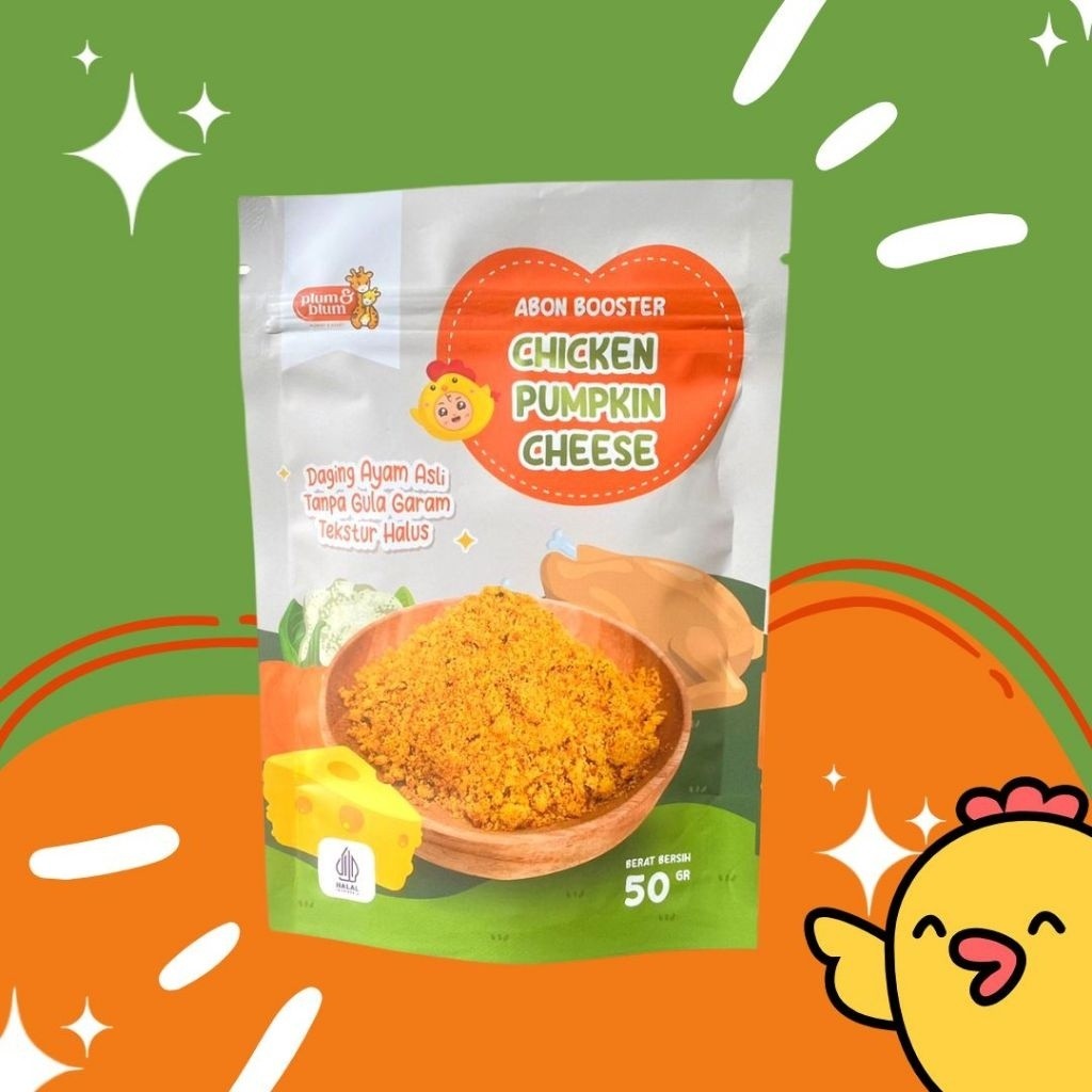 Plum & Blum Mpasi Abon Cheese BB Booster Sapi Ayam Ikan No MSG - 50 gram