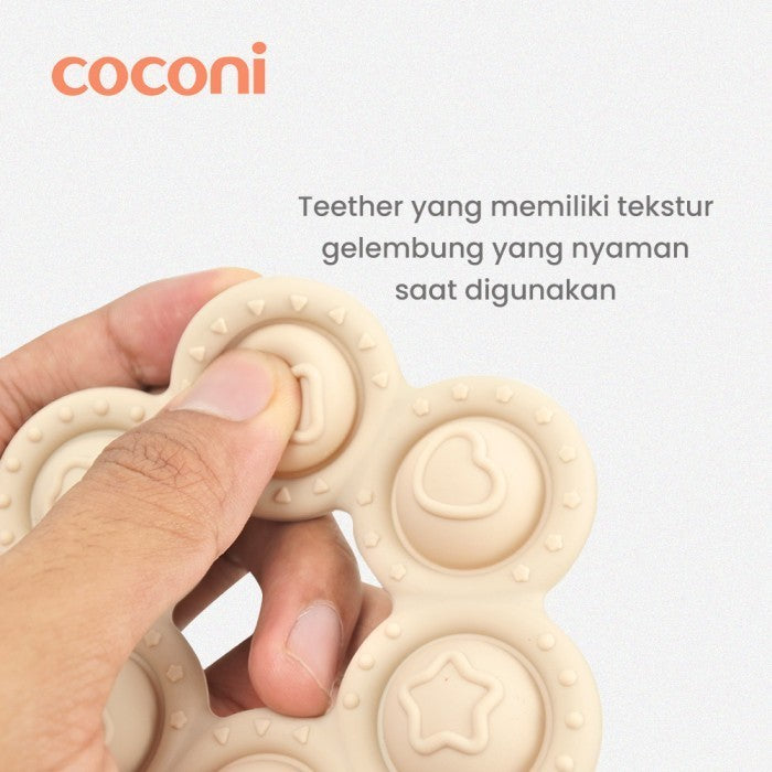 COCONI Pop It Teether Shapes | Mainan Gigitan Bayi bentuk Pop It