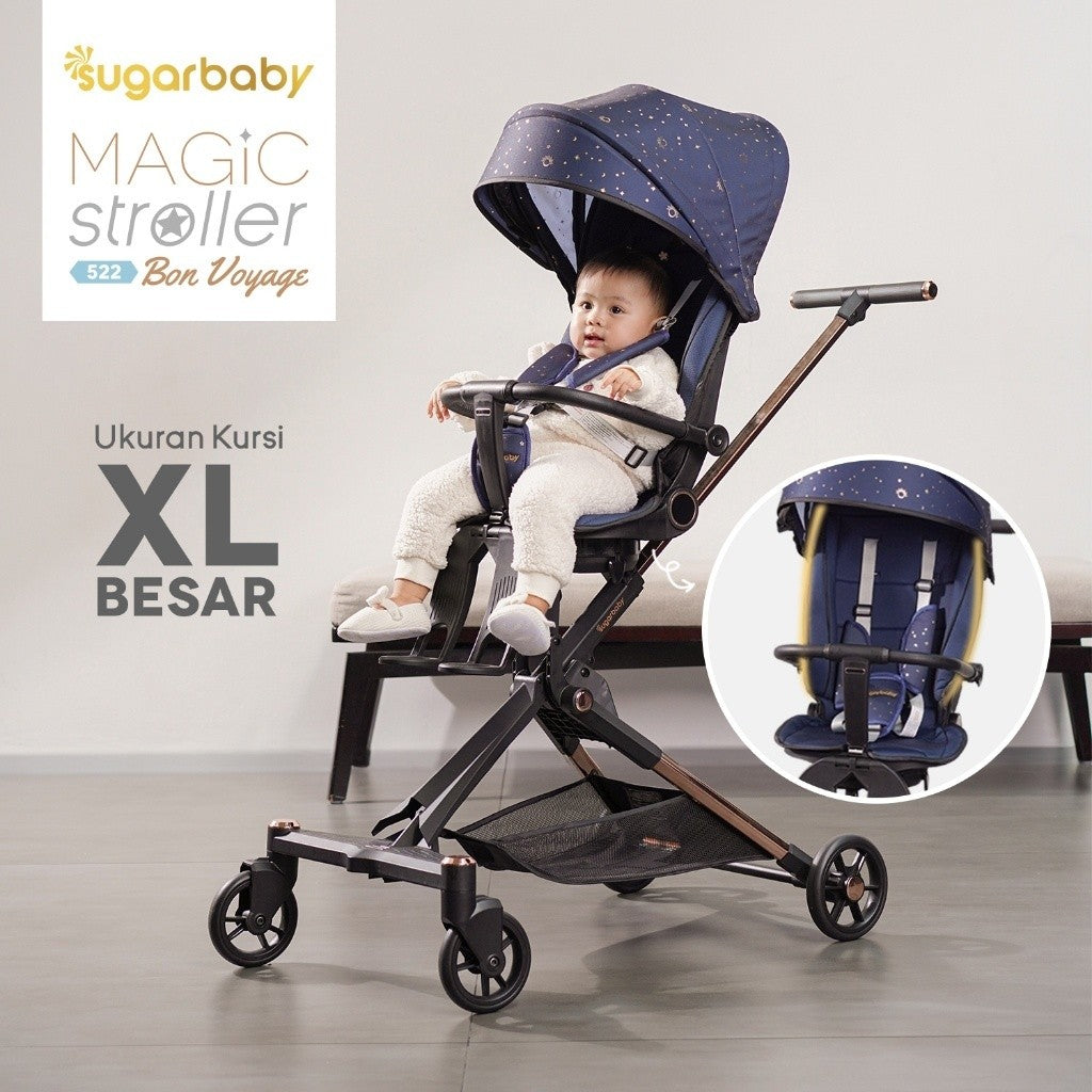 Sugarbaby Sugar Baby Magic Stroller 522 BonVoyage Bon Voyage kereta dorong bayi Modis Tinggi/Stroller 2 Arah/Stroller bayi 0-5 tahun