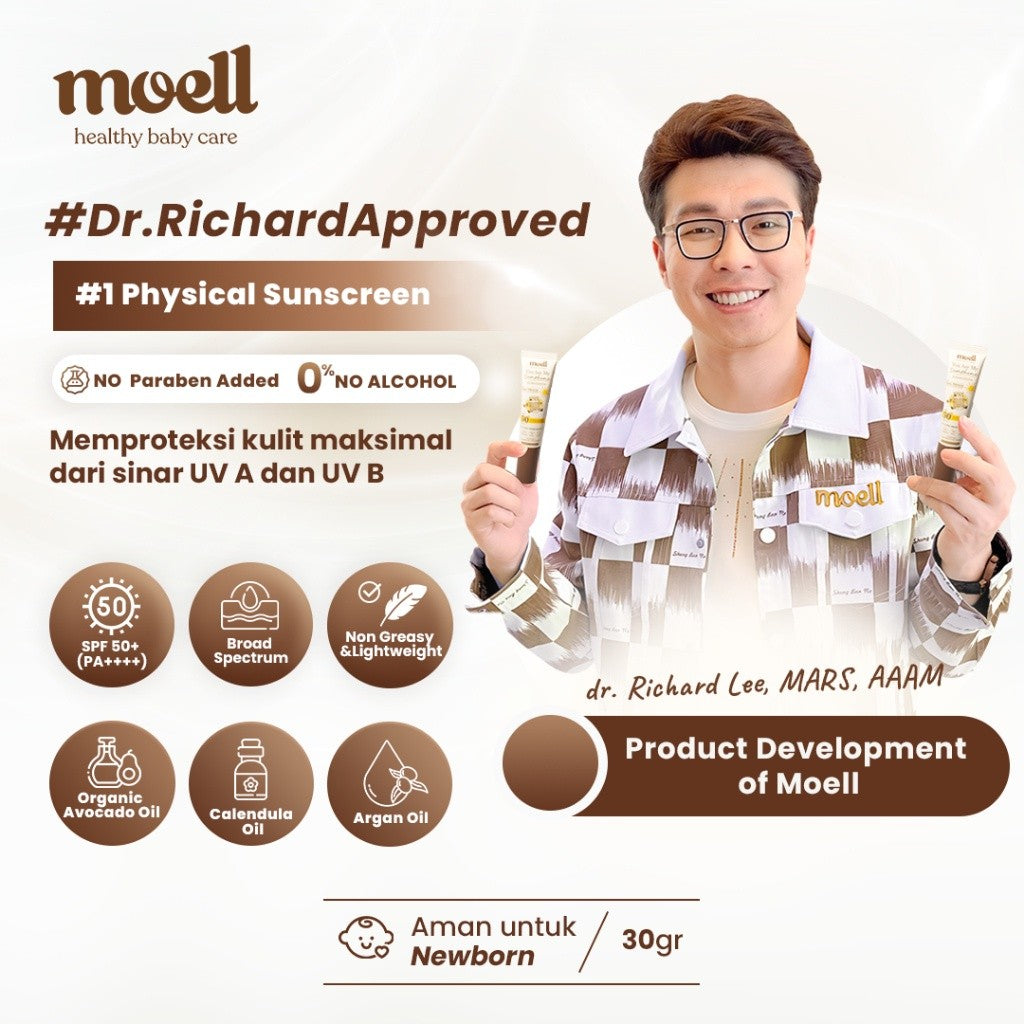 Moell Physical Sunscreen Anak & Bayi SPF 50+ (PA++++) 30 gr