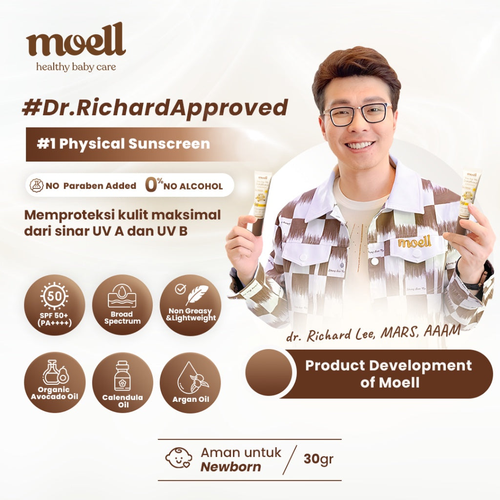 Moell Physical Sunscreen Anak & Bayi SPF 50+ (PA++++) 30 gr