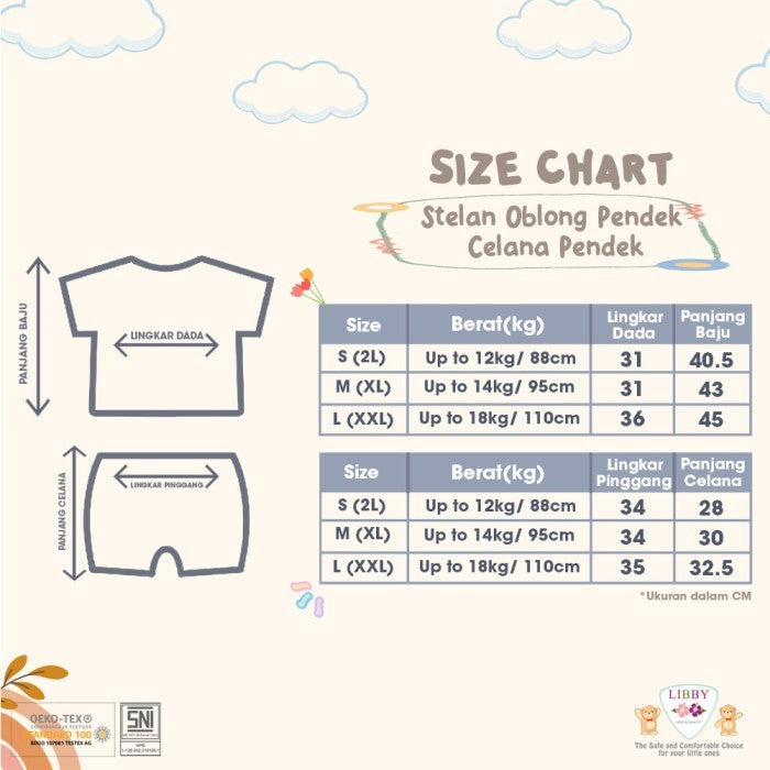 LIBBY Setelan Oblong Pendek Motif Jungle Juniors (1 stel)