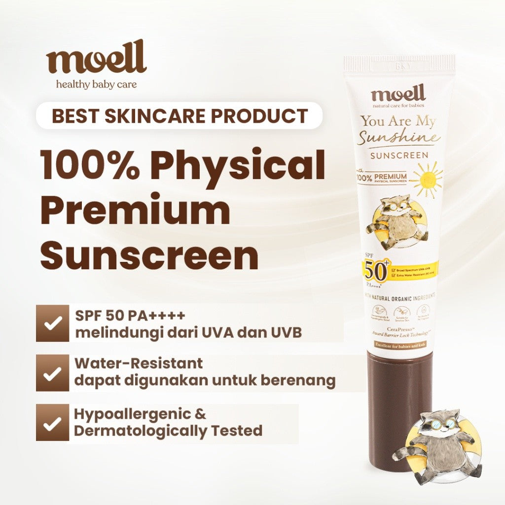 Moell Physical Sunscreen Anak & Bayi SPF 50+ (PA++++) 30 gr