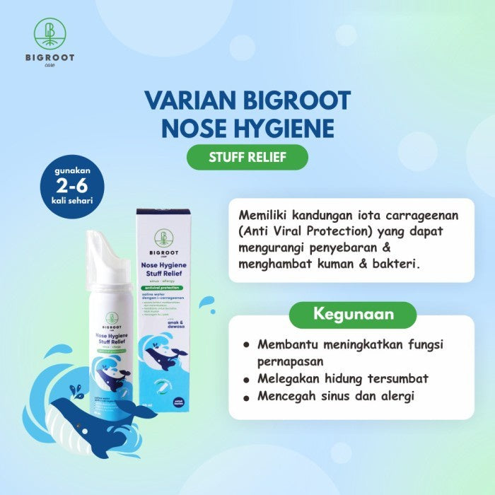 Bigroot Nose Hygiene Stuff Relief 50ml Pencuci Hidung Saline Water