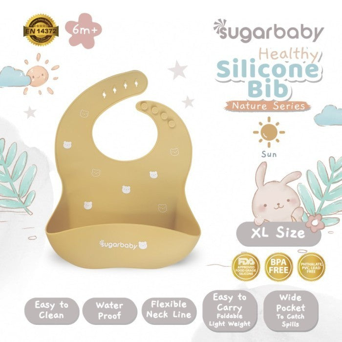 Sugar Baby - Healthy Silicone Bib Nature Series Celemek Slaber Bayi