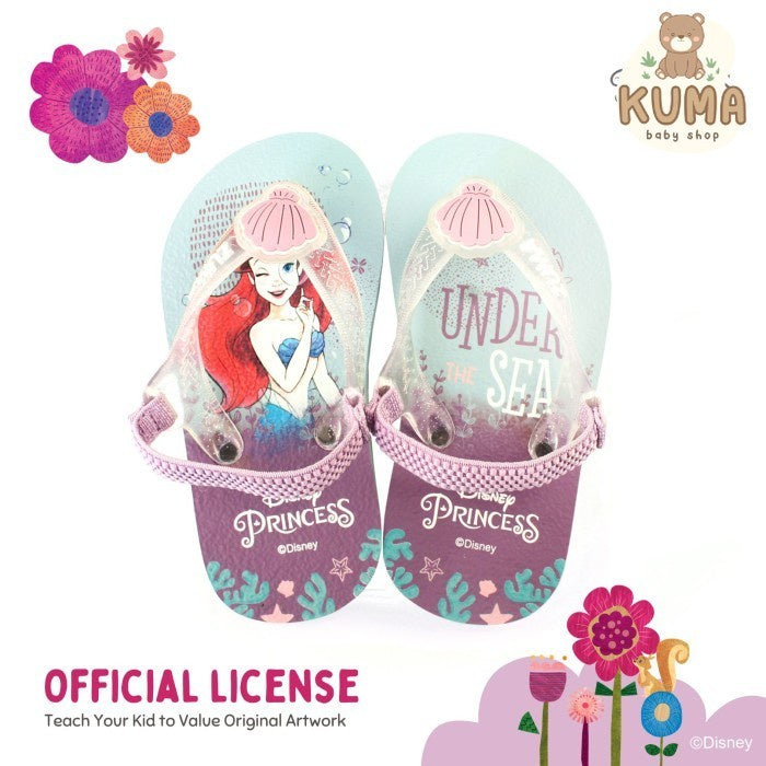 Zuma Baby x Disney Princess Ariel Green, Sandal Jepit Bayi Karet