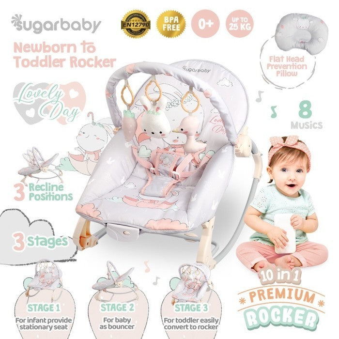 Sugarbaby 10in1 Premium Rocker/Ayunan Bayi/Bouncer Bayi