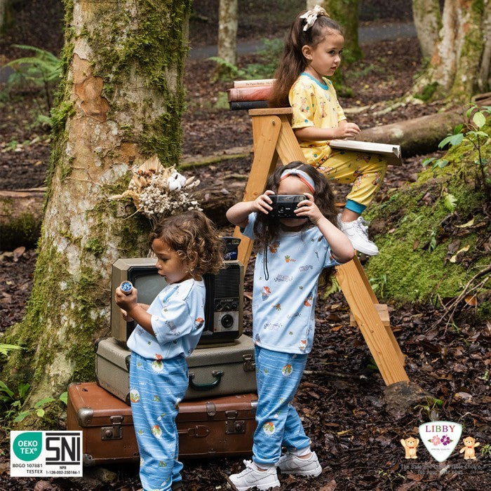 LIBBY Setelan Oblong Pendek Motif Jungle Juniors (1 stel)