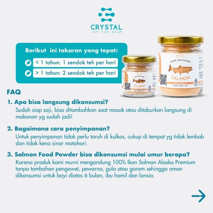 Crystal of the Sea Salmon Food Powder 20g / 80G / Bubuk Ikan Salmon