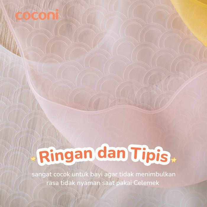 COCONI Ultra-Thin Silicone Bib | Celemek Silikon Bayi Super Ringan