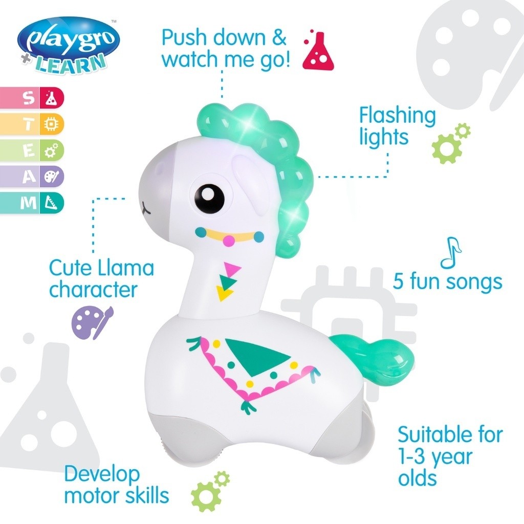 Playgro Light Push Go Musical Llama - Mainan Musik Anak