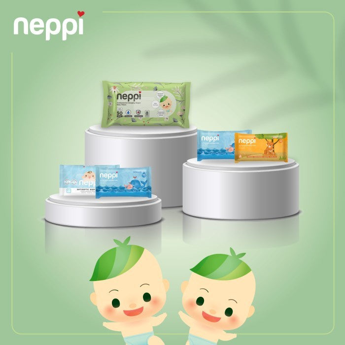 Neppi Antibacterial Diaper Wipes Non-Parfum - 50s (Buy 1 Get 1 Free)