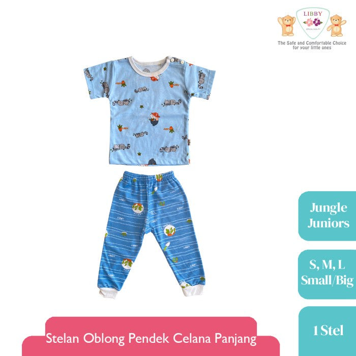 LIBBY Setelan Oblong Pendek - Celana Panjang Motif Jungle Juniors