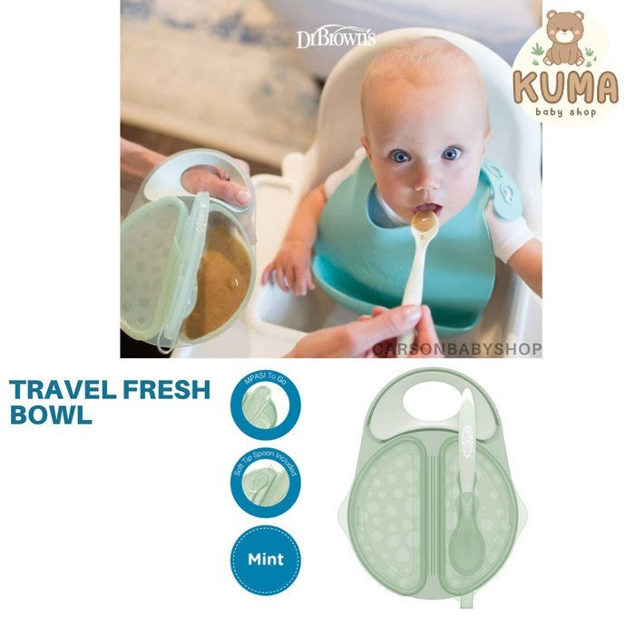 Dr Brown's Travel Fresh Bowl and Spoon / Dr Brown Tempat Makan Bayi