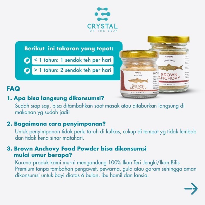 Crystal of the Sea Brown Anchovy Food Powder 20g 80g / Bubuk Teri Jengki