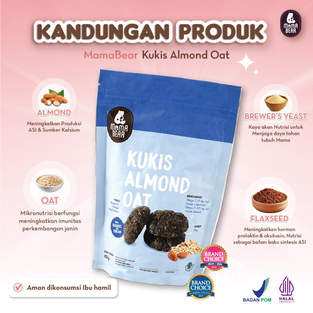 Mama Bear Kukis Almond Oat 150gr Pelancar Asi Cemilan