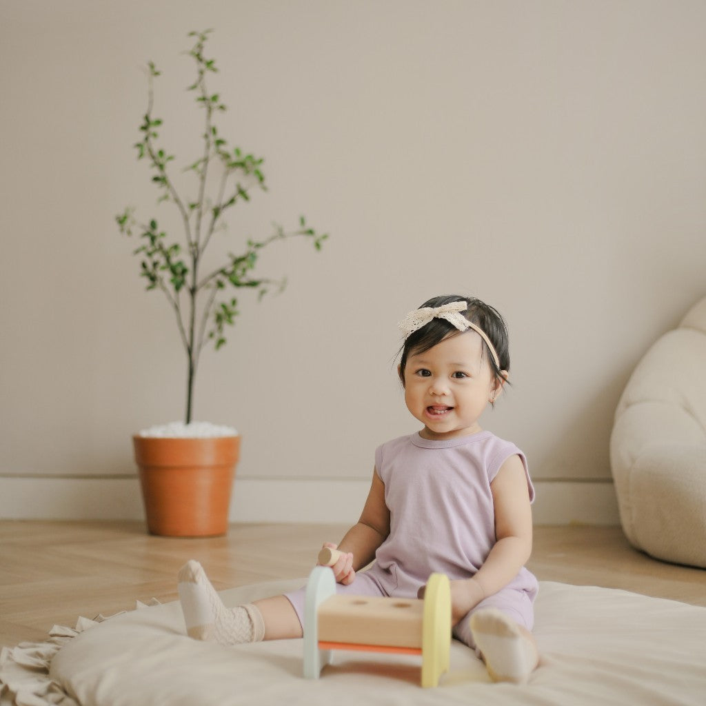 Learning Time Pushing Pegs Turning 1 Series - Stimulasi Jari Bayi Mainan Motorik Kayu Usia 9-18 Bulan