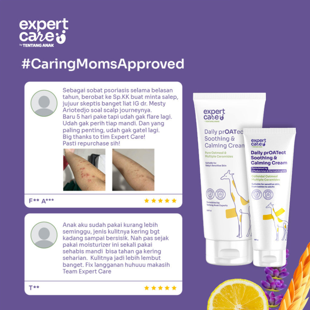 Expert Care Soothing Moisturizer Cream l Lotion Ibu & Bayi with Colloidal OatmealĀ & 3X Ceramide l Kulit Sensitif