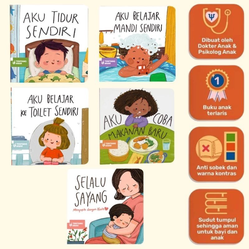 Tentang Anak Board Book - Buku Cerita Anak Bergambar Bilingual Sikap Belajar