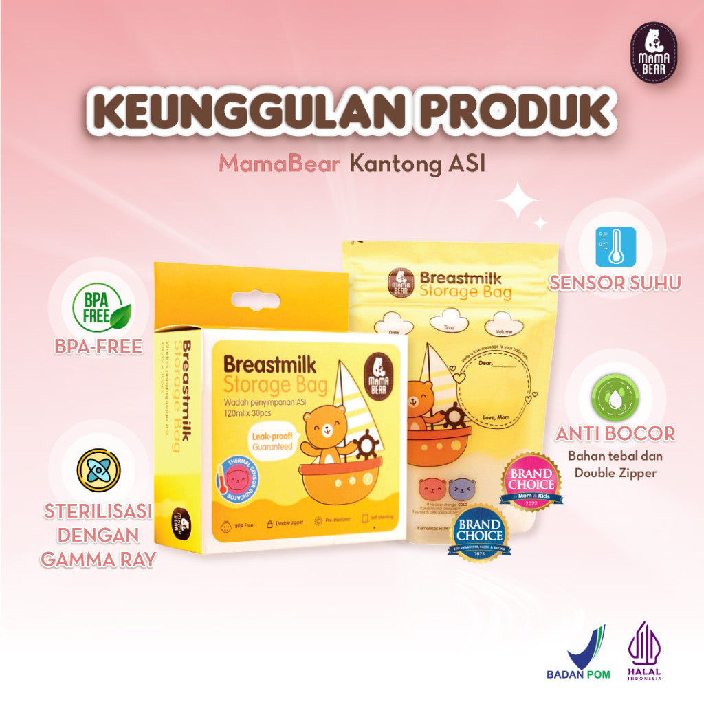 MamaBear Breastmilk Storage - Kantong ASI 120ml 30 kantong Perlengkapan Ibu Menyusui