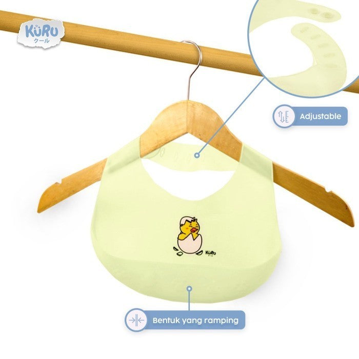 Kuru Baby Silicone Bib | Celemek Makan Bayi Anak Balita MPASI
