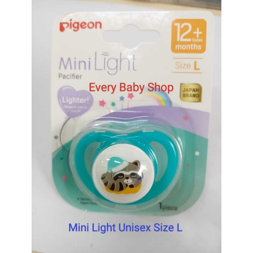PIGEON PACIFIER MINI LIGHT SIZE S M L BOY GIRL UNISEX / EMPENG BAYI / DOT BAYI + TUTUP MINILIGHT - BPA FREE - SNI