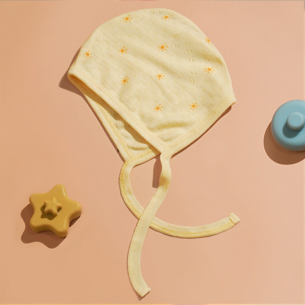 Nice Kids - Pointelle Baby Bonnet Hat (Topi Bonnet Bayi New Born Unisex All Size)