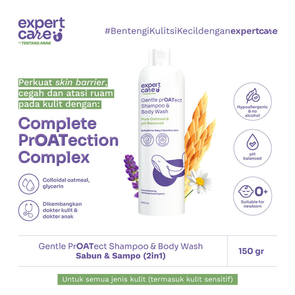 Expert Care 2in1 Shampoo and Body Wash with Colloidal Oatmeal l Sampo dan Sabun Bayi Anak Kulit Sensitif 250ml