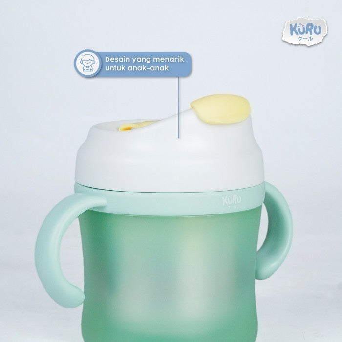 Kuru SC30 Stainless Steel Kids Training Cup with Straw | Gelas Minum Anak
