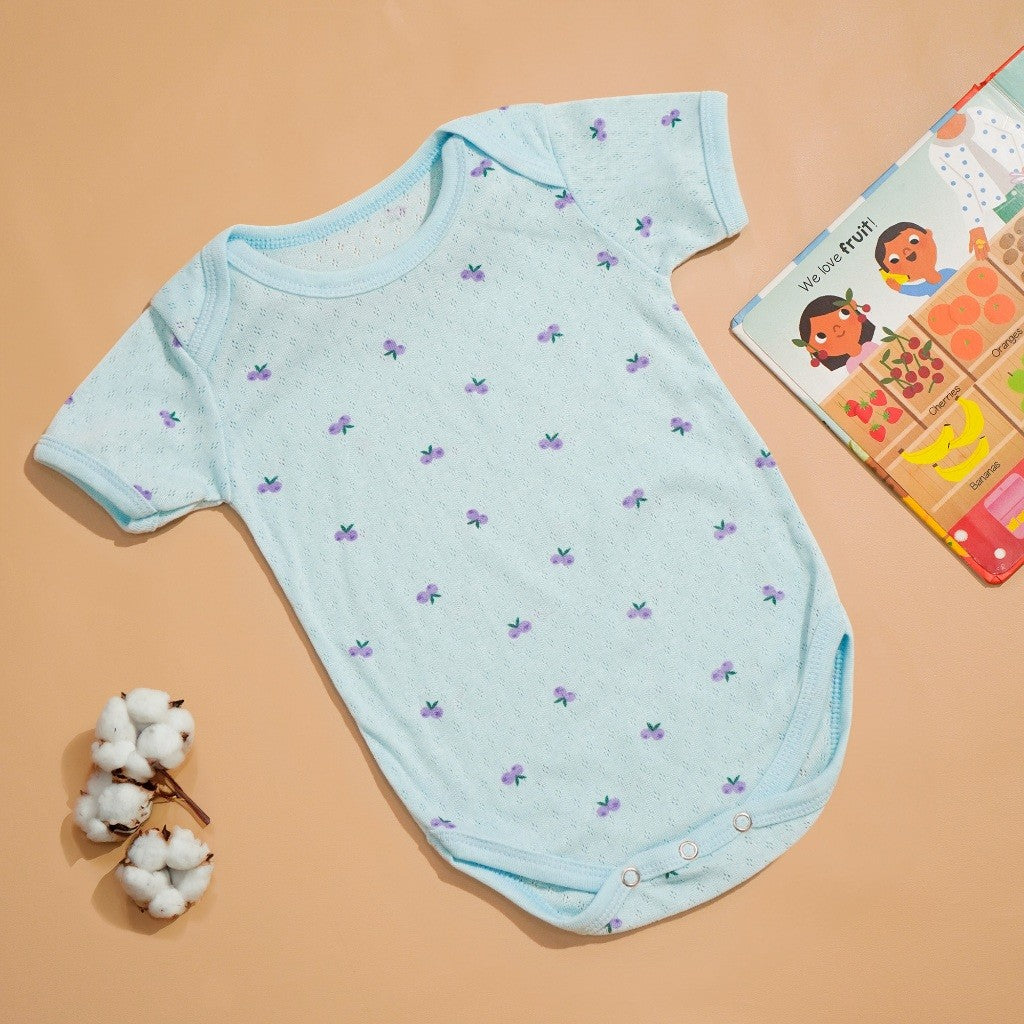 Nice Kids - Pointelle Basic Bodysuit (Jumper Bayi Laki-Laki New Born Unisex 0-12 Bulan)