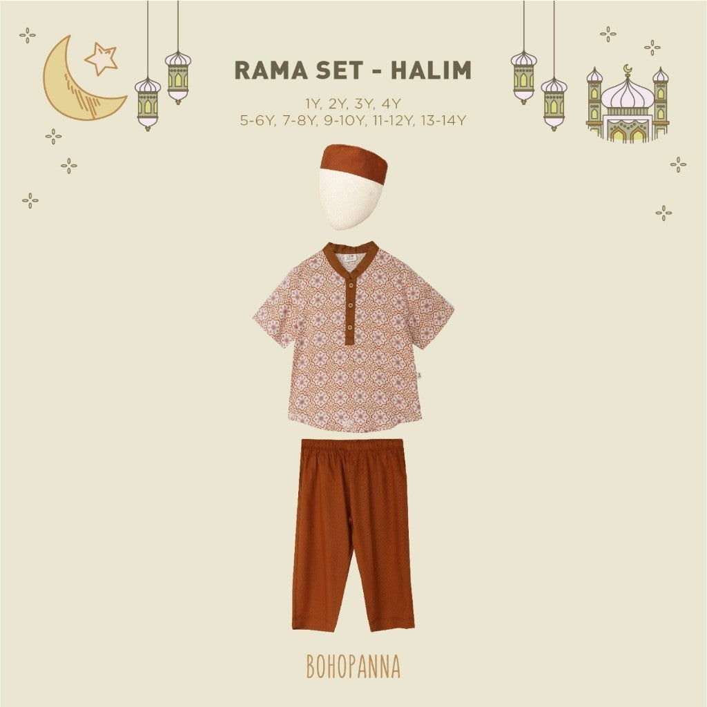 BOHOPANNA - RAYA COLLECTION - RAMA SET - Baju Muslim Anak - Baju Muslim Anak Laki-Laki - Setelan Anak Laki-Laki