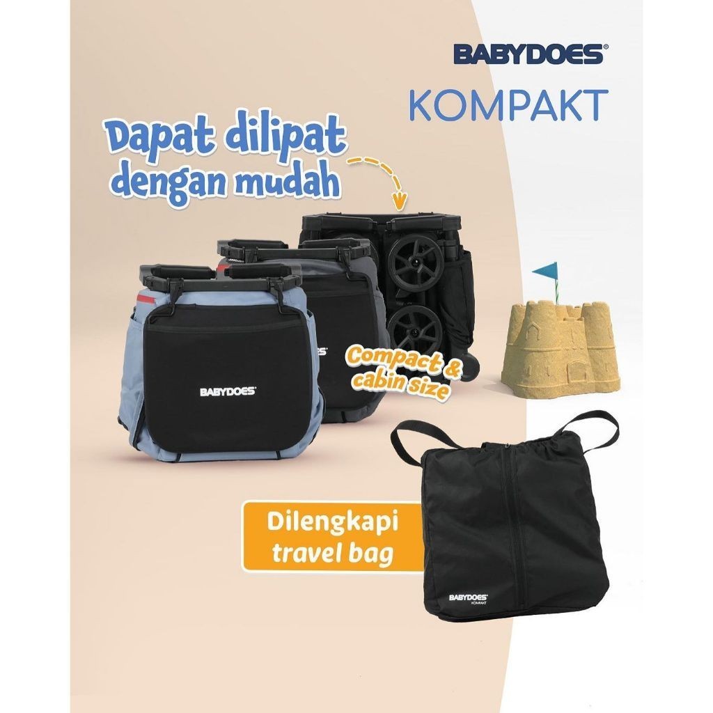 Stroller Kereta Dorong Bayi Babydoes Kompakt Cabin Size Travelling