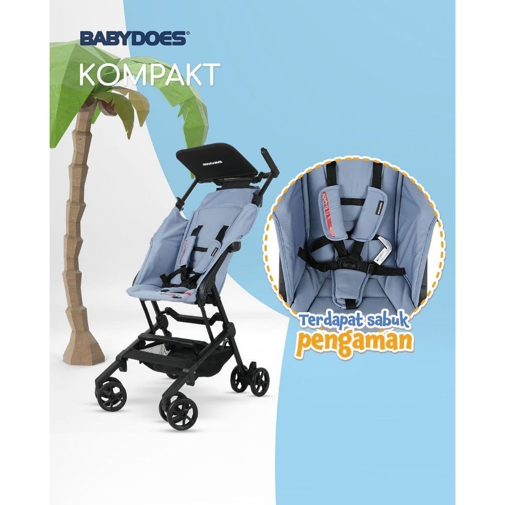Stroller Kereta Dorong Bayi Babydoes Kompakt Cabin Size Travelling