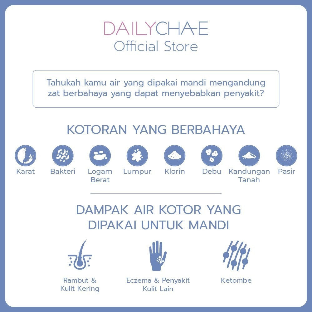 Daily Cha-E Shower Head - Shower Kamar Mandi dan Filter Penyaring Air