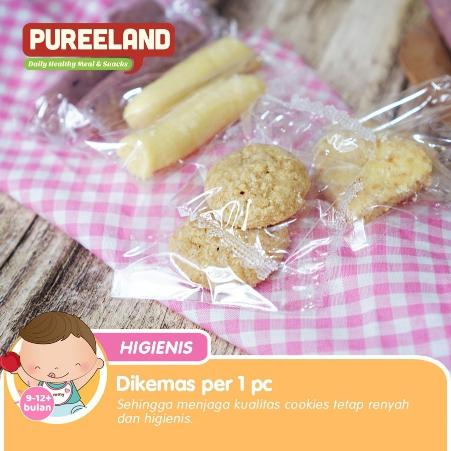 Pureeland Baby Cookies 9 - 12 Bulan / MPASI Bayi Organik / Makanan Bayi / Snack Bayi / Biskuit Bayi